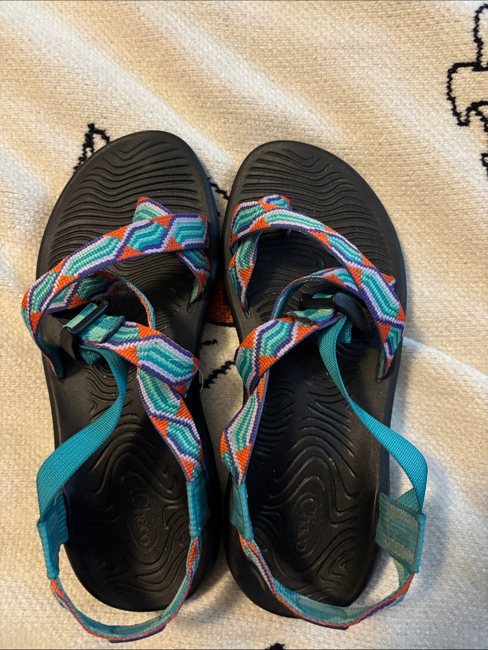 Chaco Women's Multicolor Geometric Strap Sport Sandals - Black Base